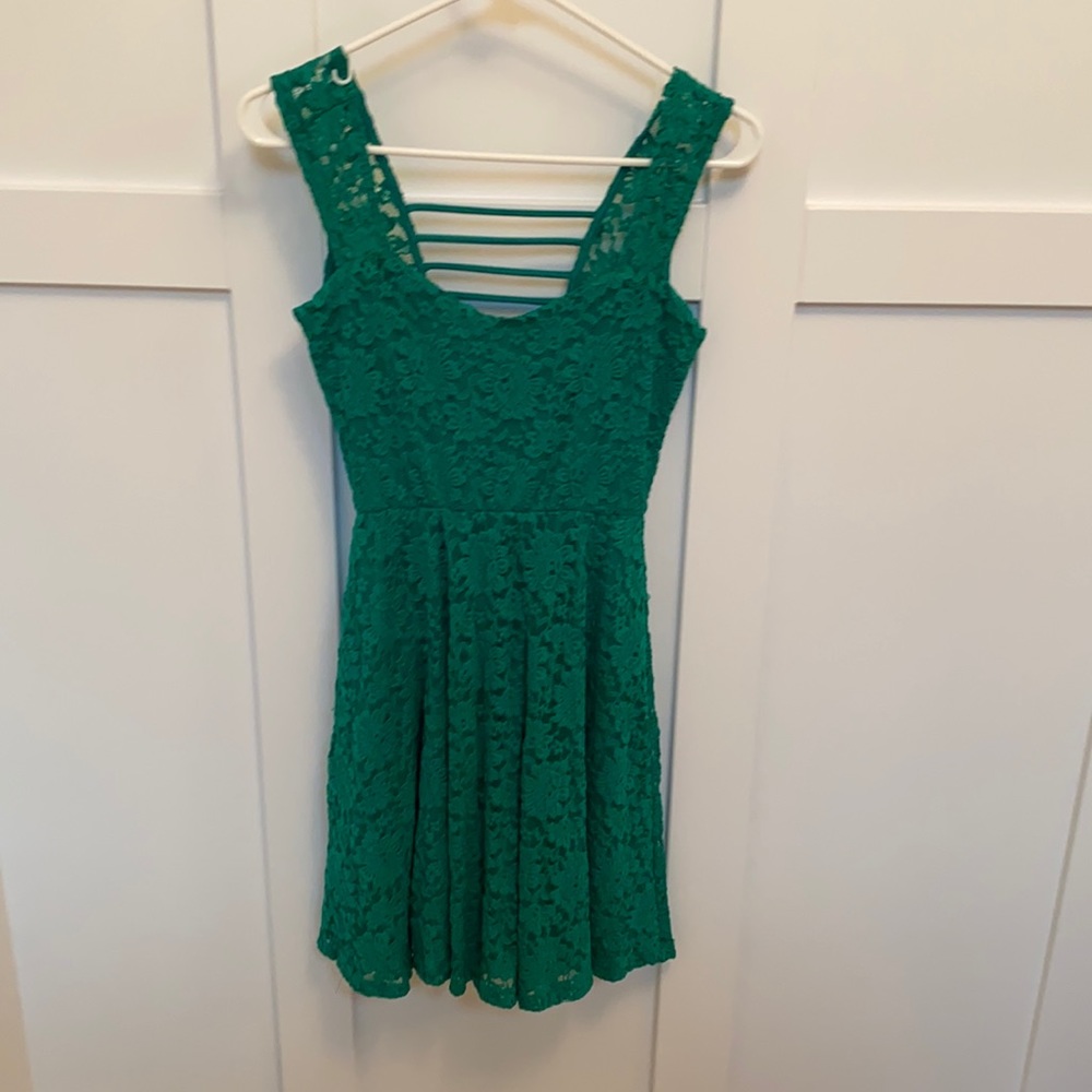 Green lace dress